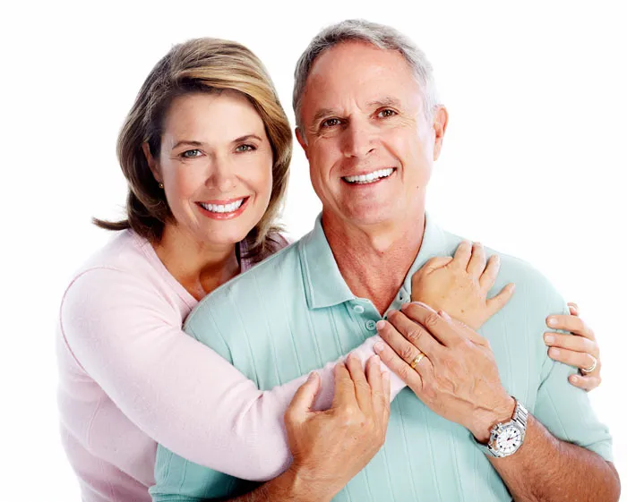 Couple smiling